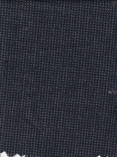 tissu toile de coton et laine à chevrons indigo sur bleu
