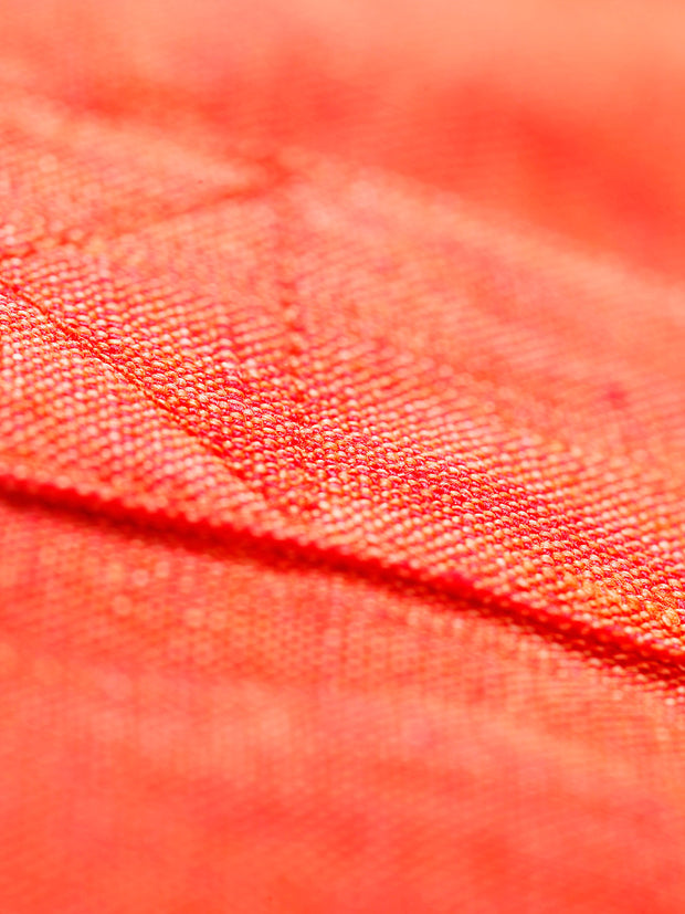 orangey pure-linen canvas mao-collar shirt 