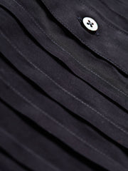 luxurious black poplin tchekhov shirt