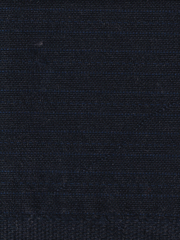 tissu toile de laine et coton Navy a fines rayures cieux