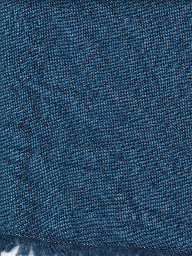 tissu toile pure lin bleu océan