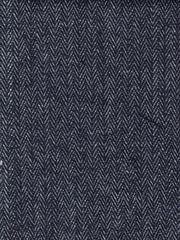 tissu toile de coton et laine double-face chevrons denim sur chevrons gris