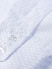 chic white cotton nehru-collar shirt 
