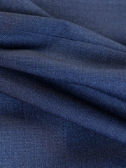veste tyrol ajustée à col nehru en fils à fils de laine infroissable bleu minuit