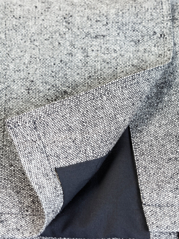 raw silk tweed megève officer-collar jacket 