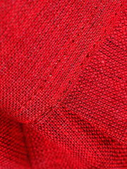 blood-red pure linen canvas mao-collar shirt