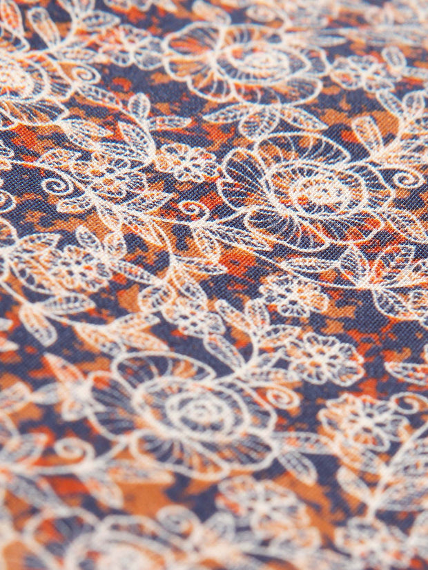 cotton poplin nehru-collar shirt with a paisley design 