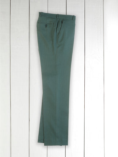 pantalon italien siza vert en toile stretch de lin et coton