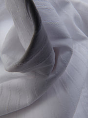 white striped cotton short-sleeve mao-collar shirt