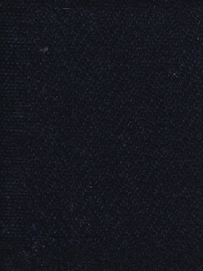 tissu chenille en laine et coton à chevrons bleu et noir