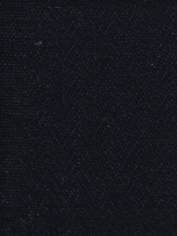 tissu chenille en laine et coton à chevrons bleu et noir