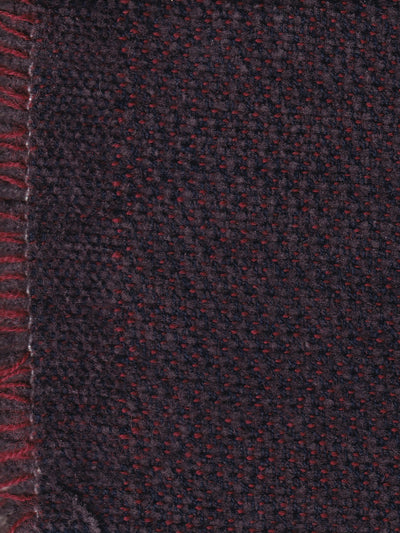 tissu chenille en laine et coton prune bordeaux