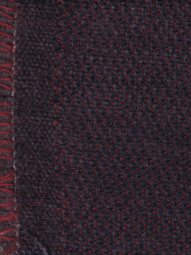 tissu chenille en laine et coton prune bordeaux