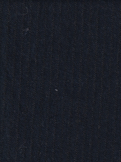 tissu toile de laine et coton marine à rayures irrégulières bronze