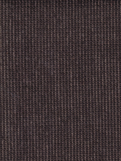 tissu toile de laine et coton double-face fines rayures chocolat