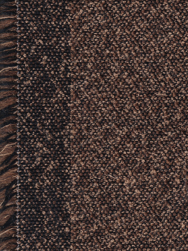 tissu laine et coton double face or noir