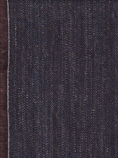 tissu toile laine et lin prune chiné craie et bleu