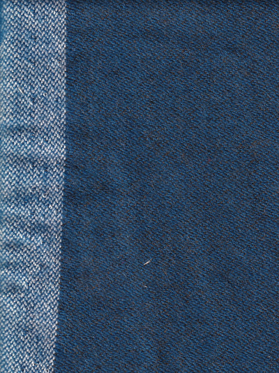 tissu toile de laine double-face brun or sur bleu lazuli