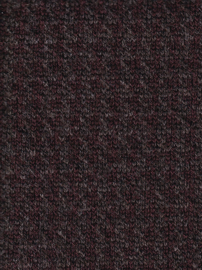tissu drap de laine double-face à motif pied de poule prune sur brun