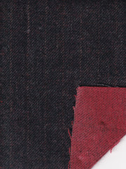 tissu toile de laine double-face ébène à fines rayures sur tomette