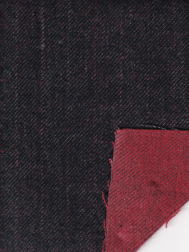 tissu toile de laine double-face ébène à fines rayures sur tomette