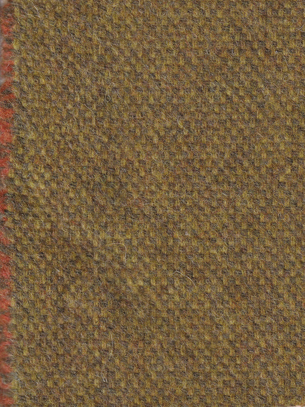 tissu en drap de laine double-face épais orange sur vert fougère