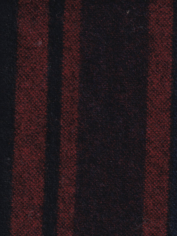 tissu drap de laine à rayures bordeaux et marine