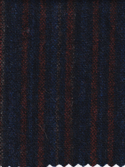 tissu drap de laine souple à rayures bayadères marine et bordeaux