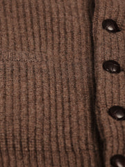 cardigan à col châle 100 % lambswool tabac