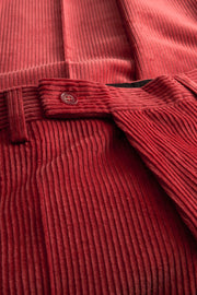 pantalon italien siza coupe ajustée en velours de laine vieux rose