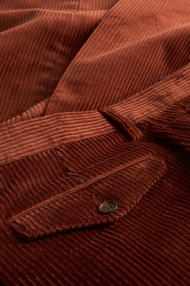 pantalon jules coupe ample en velours de laine châtaigne