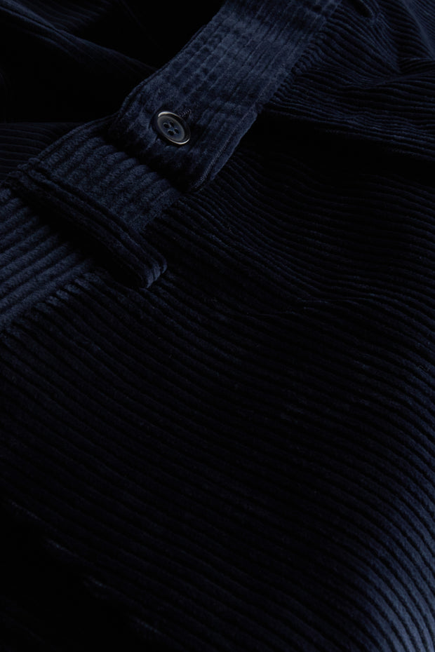 pantalon jules coupe ample en velours de laine dark navy