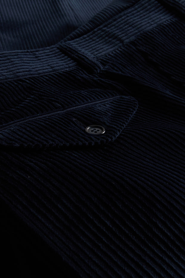 pantalon jules coupe ample en velours de laine dark navy