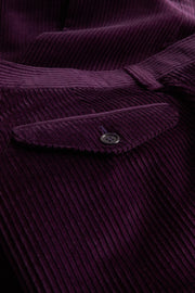 pantalon jules coupe ample en velours de laine magenta