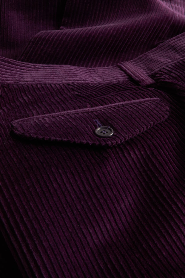 pantalon jules coupe ample en velours de laine magenta