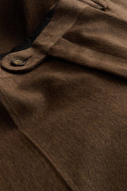 pantalon siza coupe ajustée en serge de laine cachou