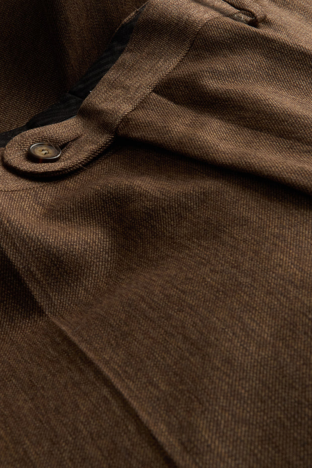 pantalon siza coupe ajustée en serge de laine cachou