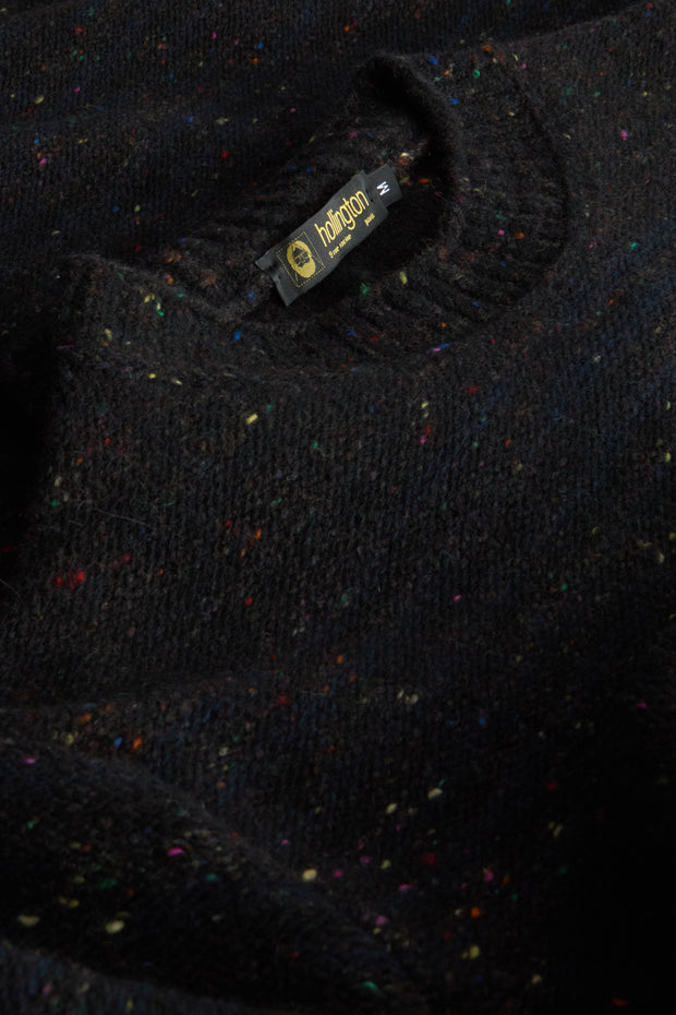 pull Inis Meain à col cheminée en laine et cachemire à rayures irrégulières blue note