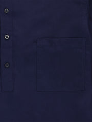 navy tencel® mao-collar shirt