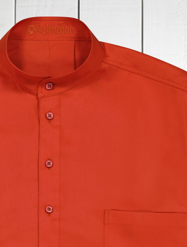 coq de roche tencel® mao-collar shirt