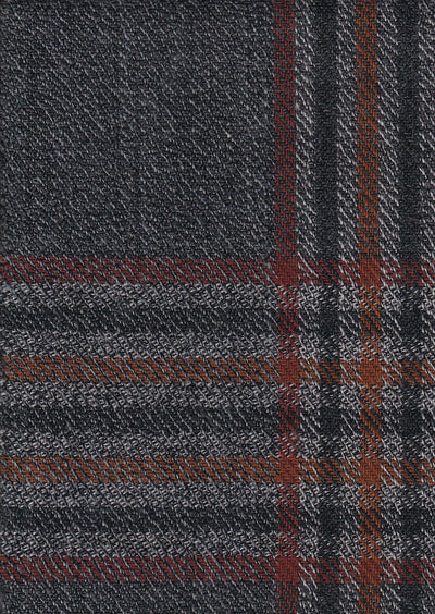 tissu drap de laine double face gris sur tartan rouge