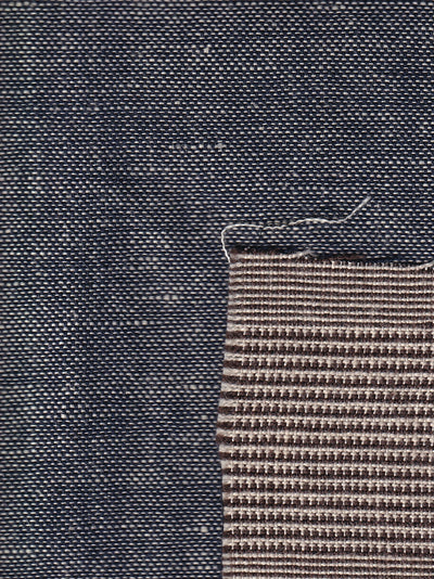 tissu toile de coton et laine double-face bleu sur motif prince-de-galles