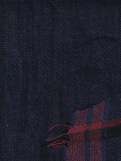 tissu en toile pur lin  double face marine sur tartan