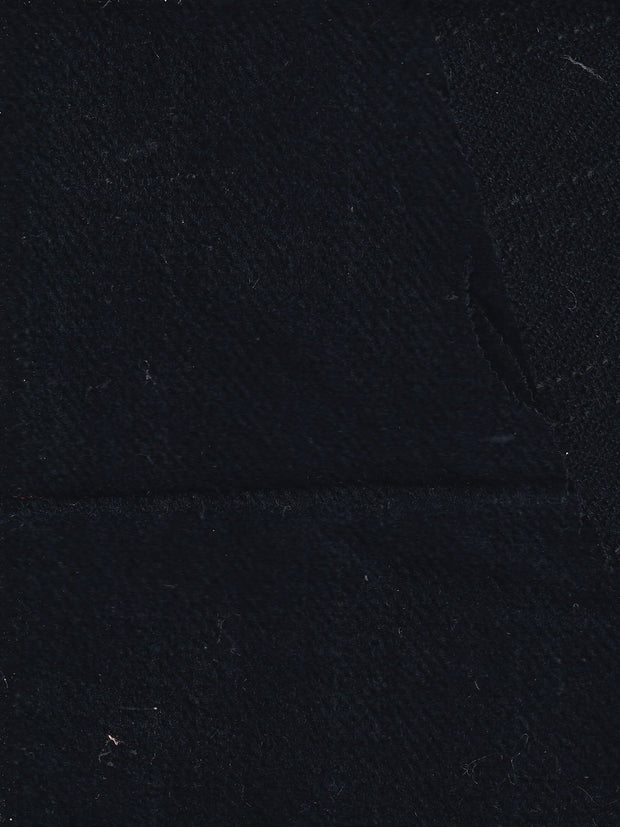 tissu toile de coton effet peau de pêche noir à rayures noires