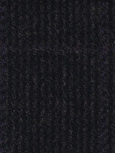 tissu en drap de laine et cachemire noir window pane prune
