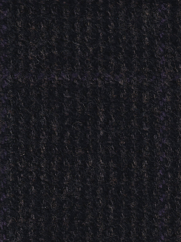 tissu en drap de laine et cachemire noir window pane prune