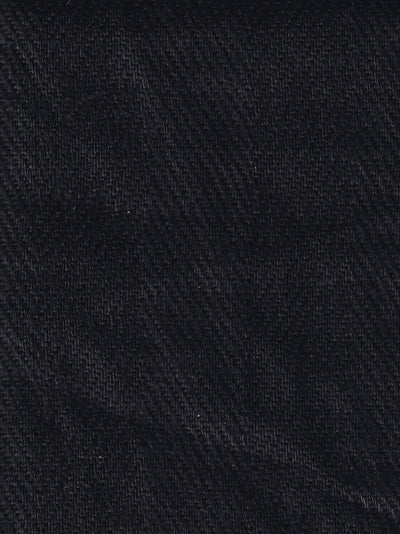 tissu toile pur lin à chevrons noirs sur noir