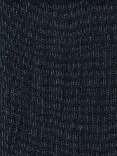 tissu toile de coton et lin extensible bleu charcoal