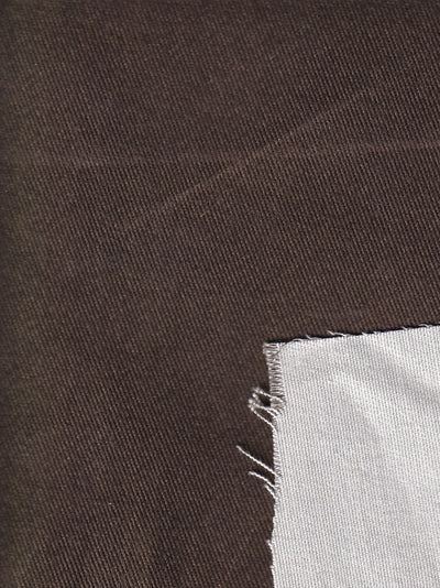 tissu toile de coton double face extensible khaki brun sur craie