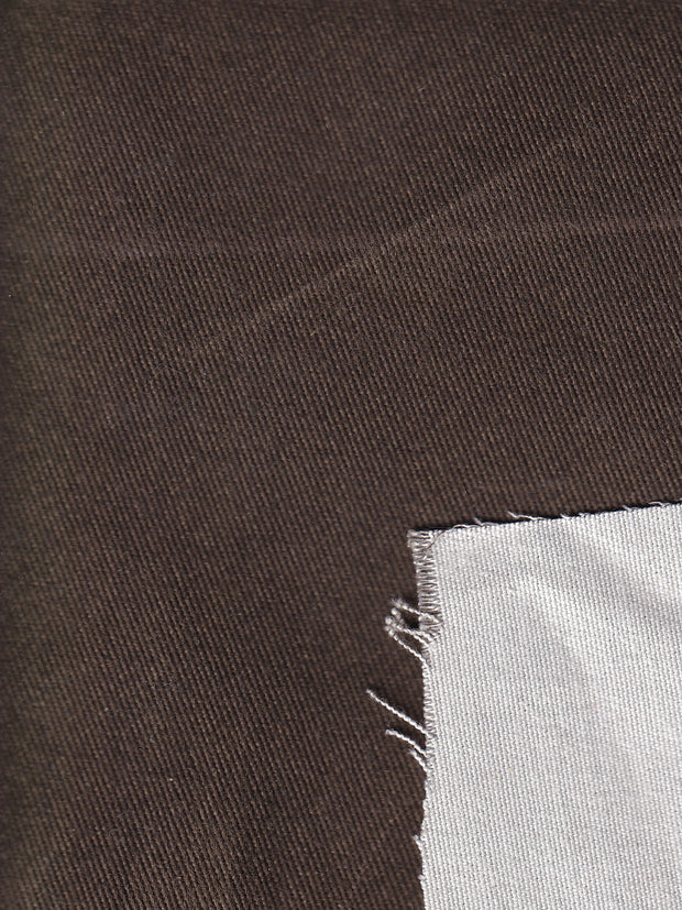 tissu toile de coton double face extensible khaki brun sur craie
